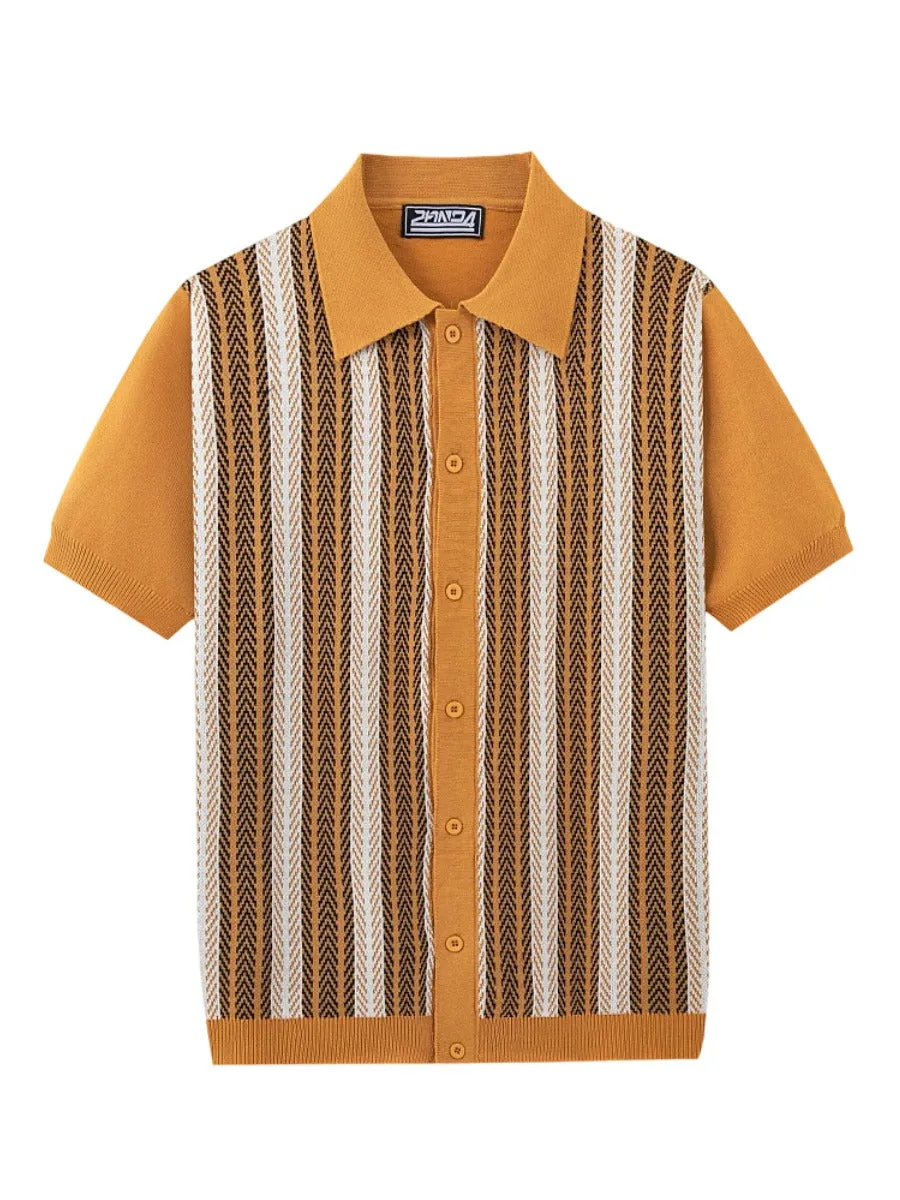 Open Knit Cuban Collar Shirt
