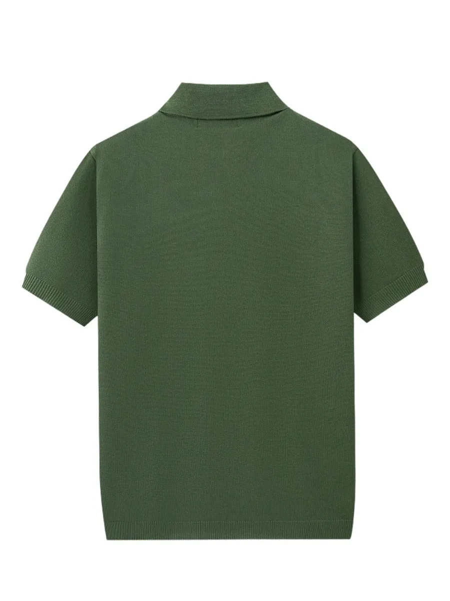 Open Knit Cuban Collar Shirt