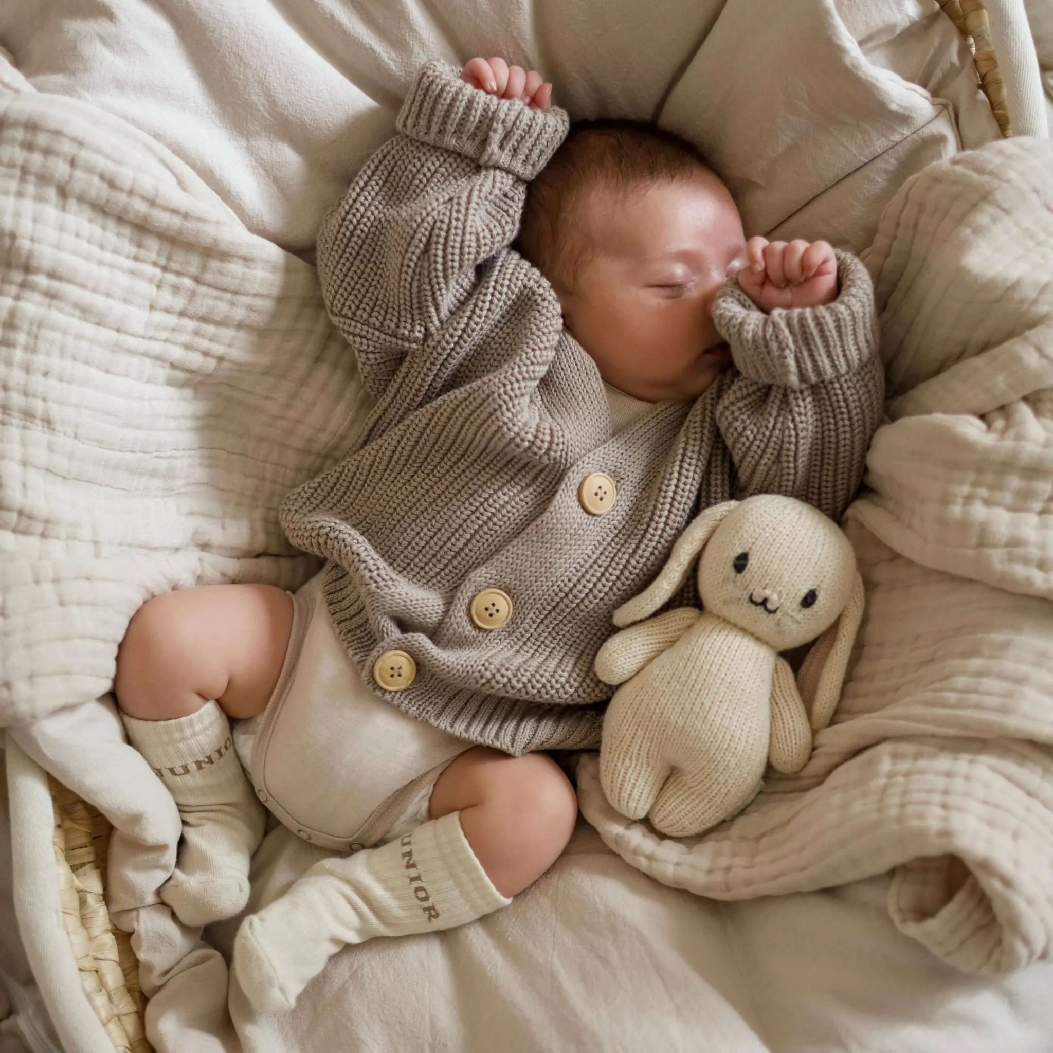 Organic Knit Cardigan - Caramel