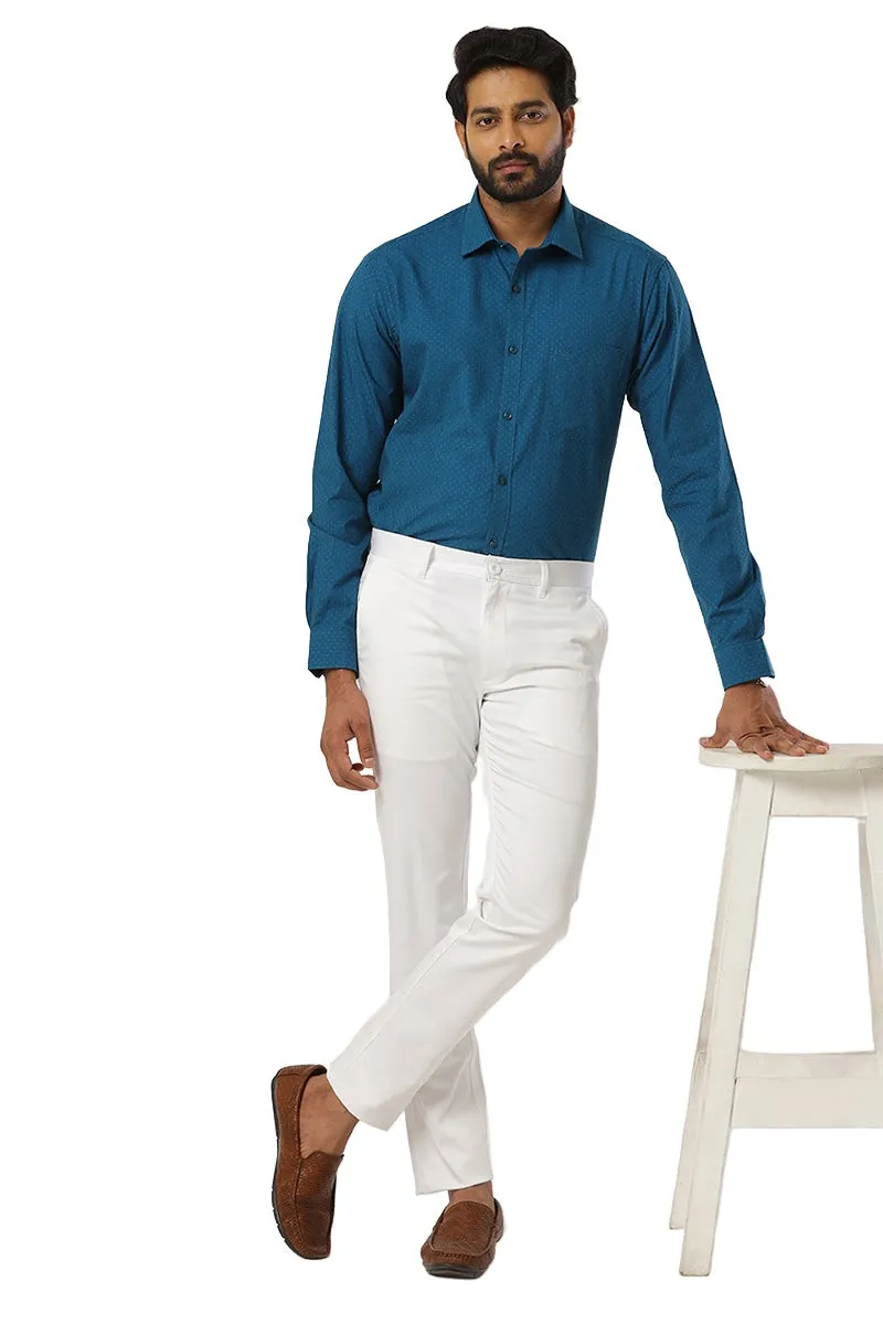 Orlando - Peacock Blue Casual Shirts for Men | Ariser