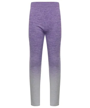 Purple/Light Grey Marl - Kids seamless fade-out leggings