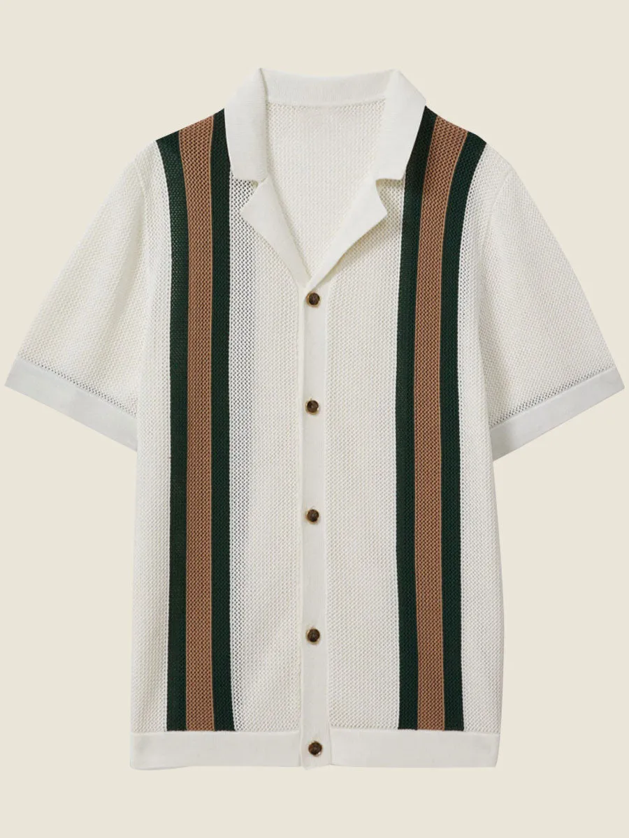 Retro Knit Short Sleeve Polo Shirt