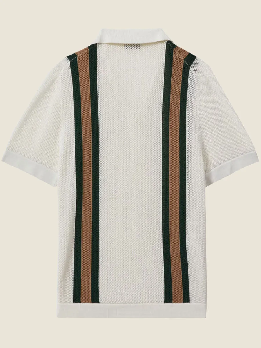 Retro Knit Short Sleeve Polo Shirt
