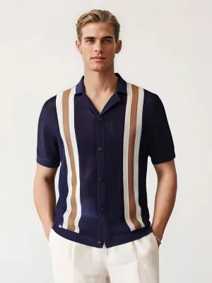 Retro Knit Short Sleeve Polo Shirt