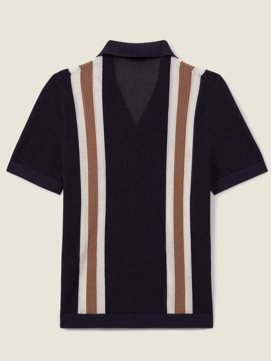 Retro Knit Short Sleeve Polo Shirt