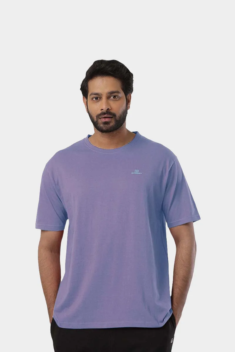 Round Neck - Purple Solid T-Shirts For Men | Ariser