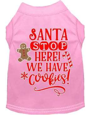 Santa, We Have Cookies Screen Print Dog Shirt Light Pink Xl
