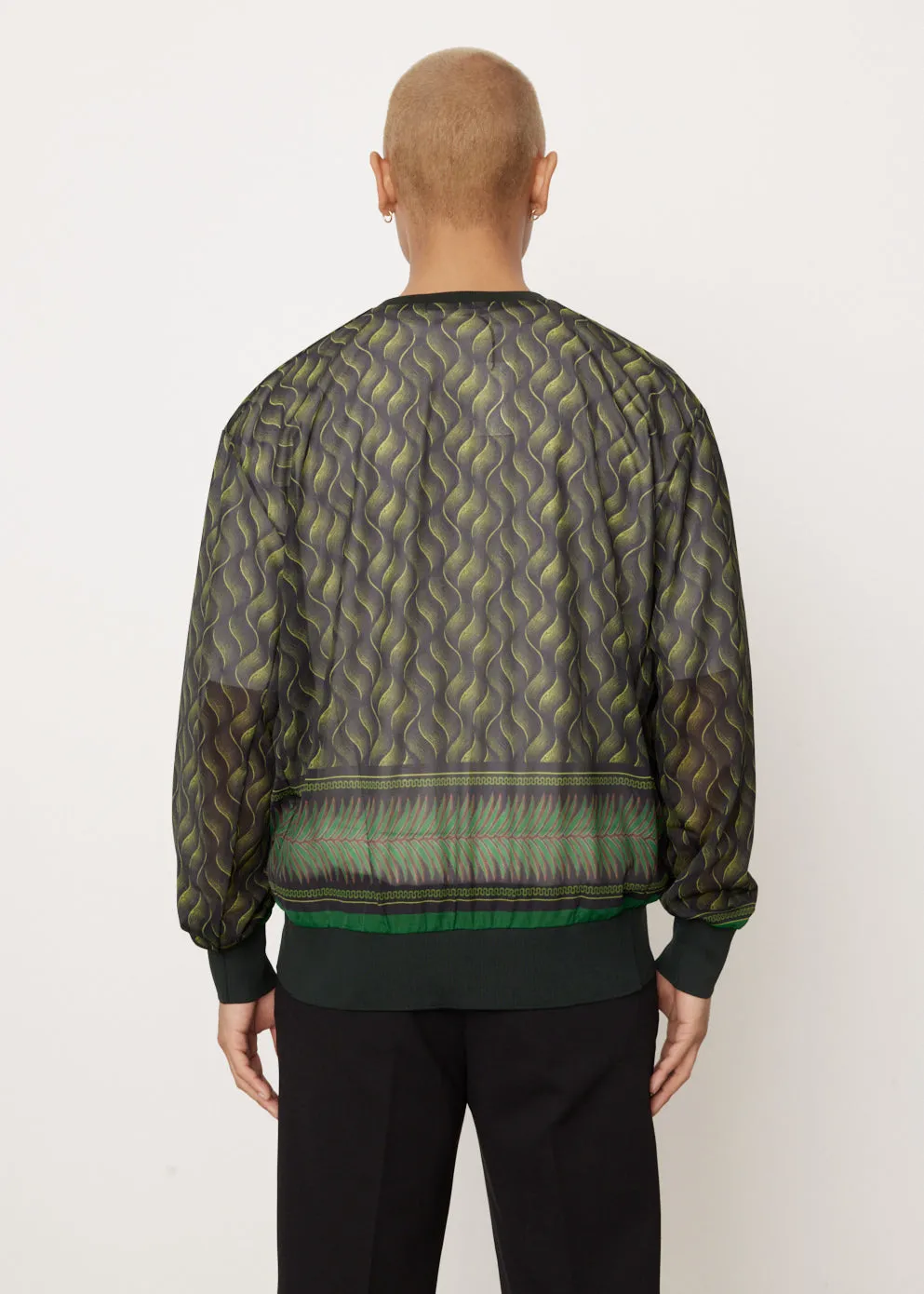 Sheer Jersey Print Cardigan