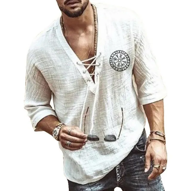 SHUJIN New Mens Spring Summer Casual Shirt Short Sleeve Cotton Linen Shirts Men Loose Collar Button Shirt silk Chemise Homme