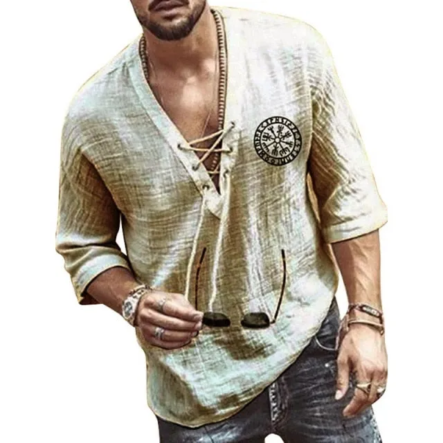 SHUJIN New Mens Spring Summer Casual Shirt Short Sleeve Cotton Linen Shirts Men Loose Collar Button Shirt silk Chemise Homme