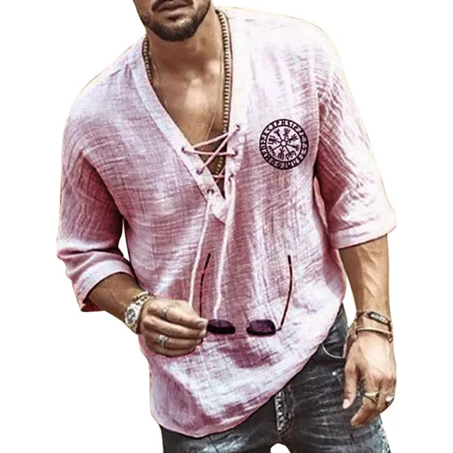 SHUJIN New Mens Spring Summer Casual Shirt Short Sleeve Cotton Linen Shirts Men Loose Collar Button Shirt silk Chemise Homme