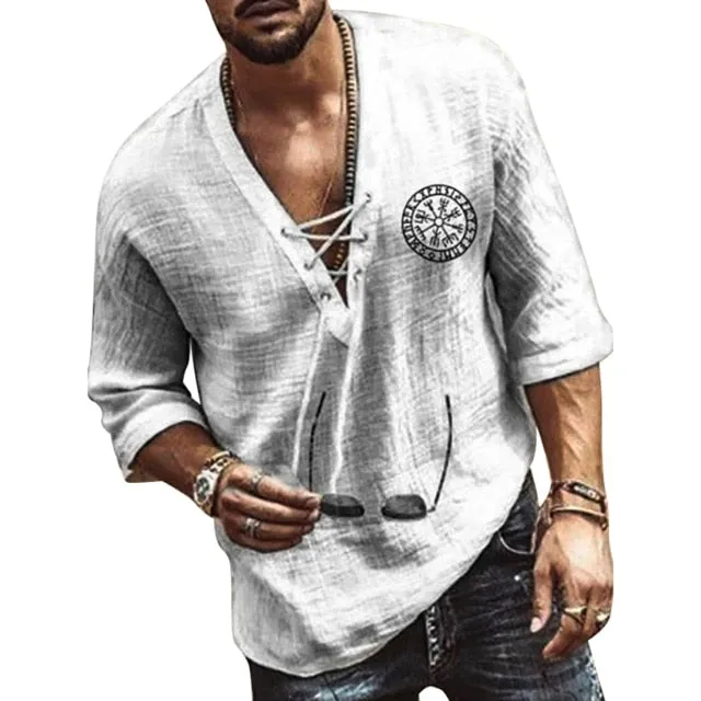 SHUJIN New Mens Spring Summer Casual Shirt Short Sleeve Cotton Linen Shirts Men Loose Collar Button Shirt silk Chemise Homme