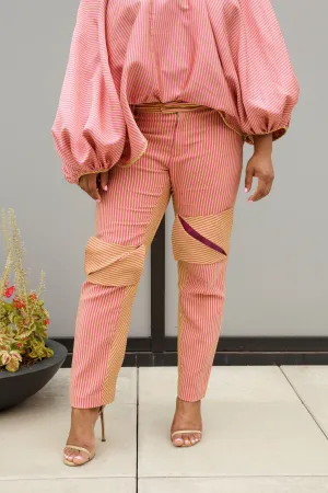 (Size 16-26) Pink and Green Striped Dance Pants