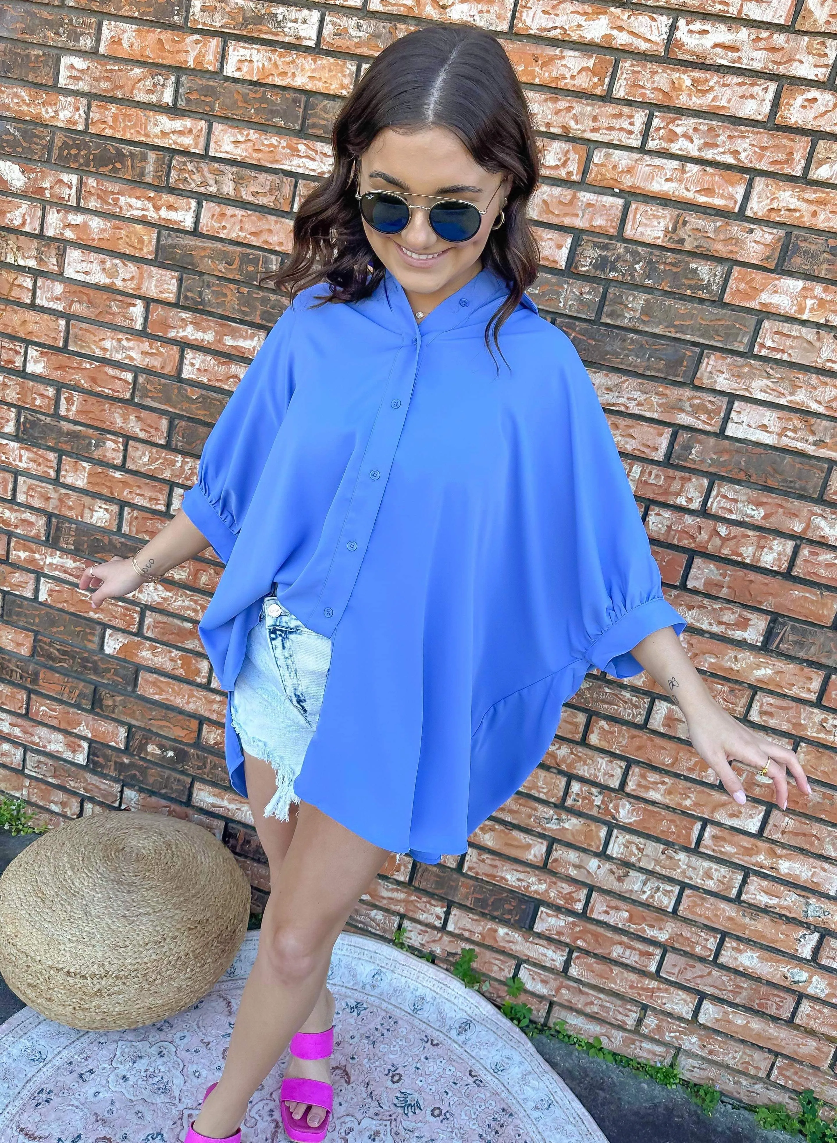 Stay Cool Top Chambray