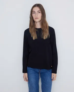 T-shirt nera in cotone organico