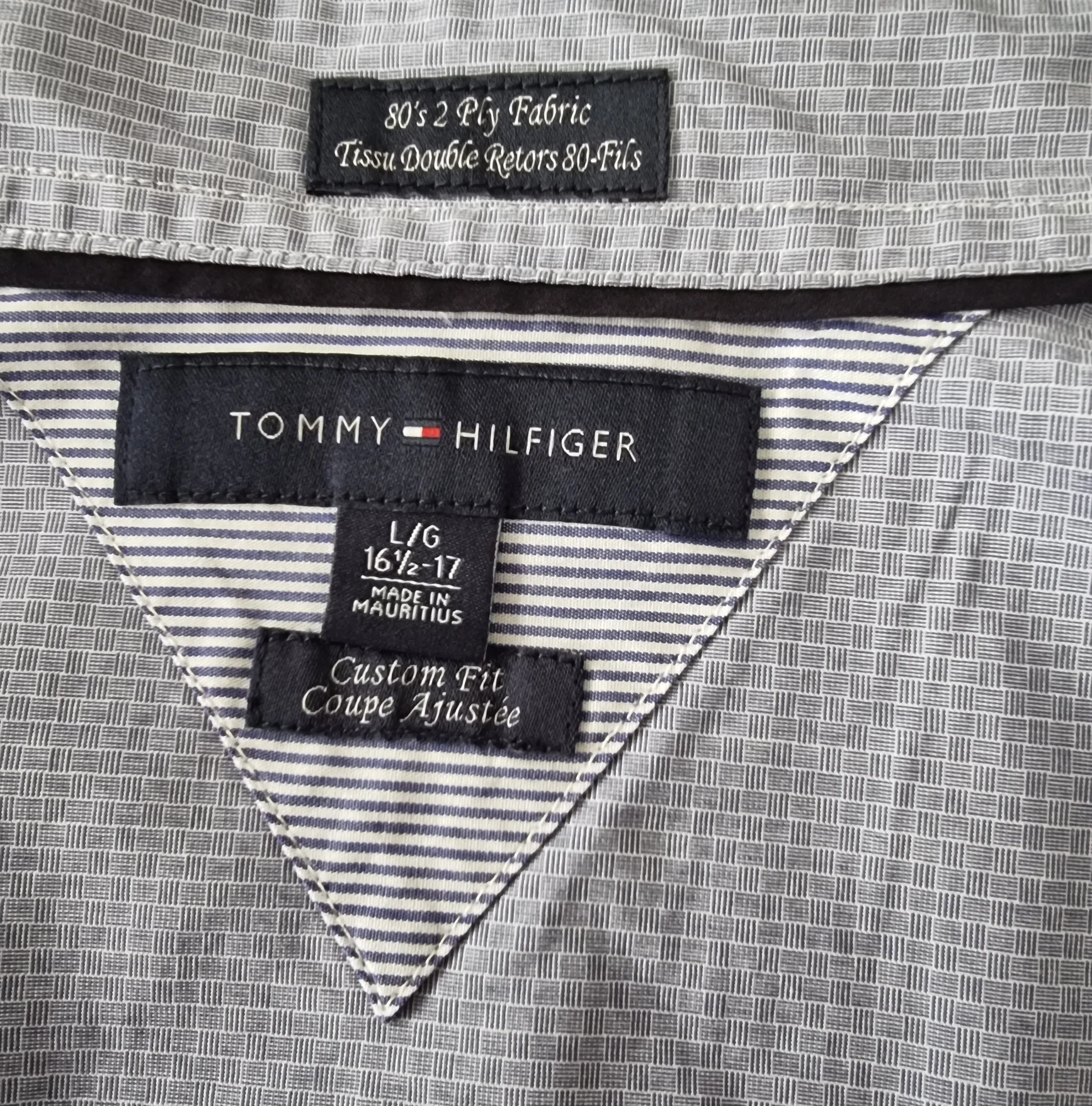 Tommy Hilfiger Men's Blue Check Long Sleeve Oxford Shirt Size 44 16 ½/17
