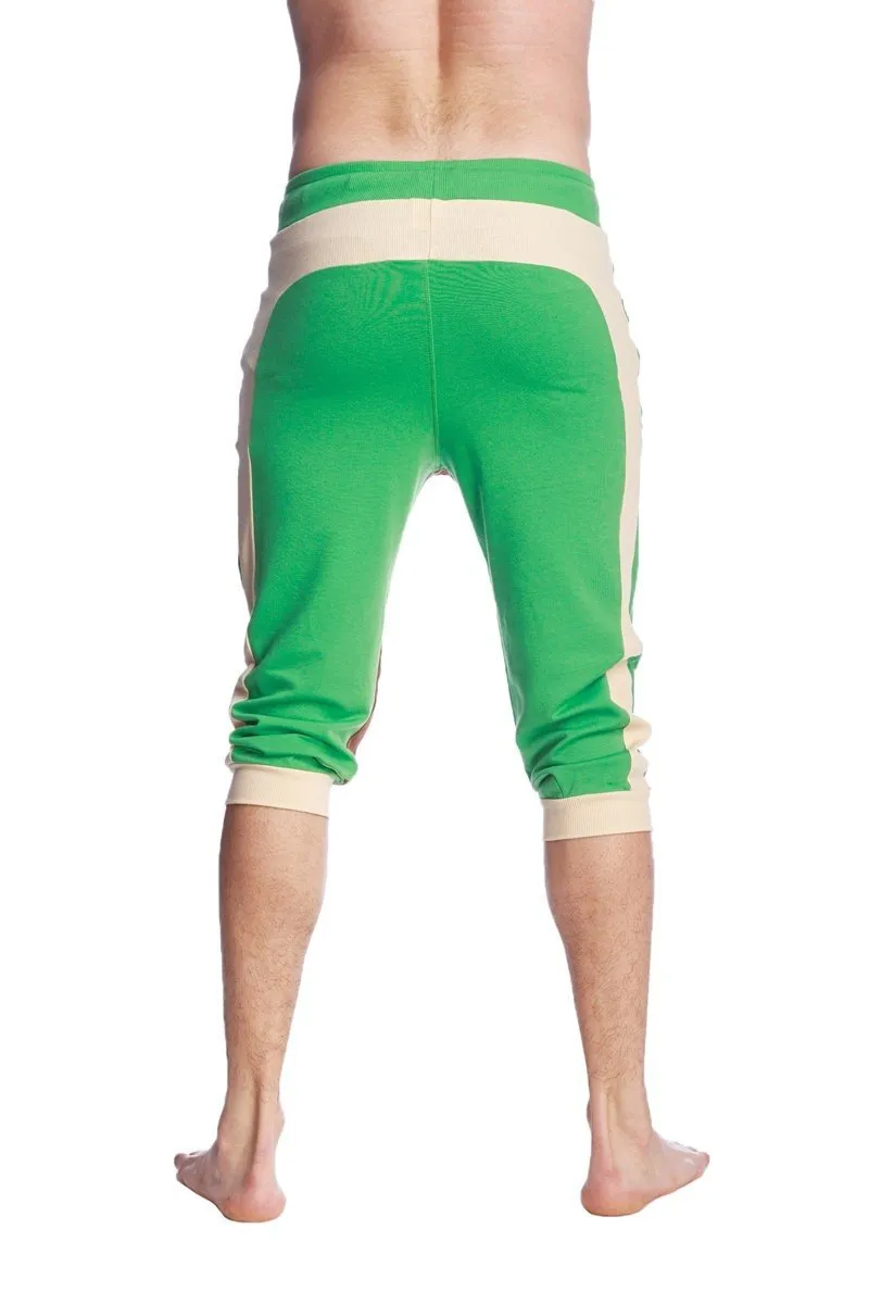 Ultra-Flex Tri-color Cuffed Yoga Pant (Green w/Sand & Chocolate)