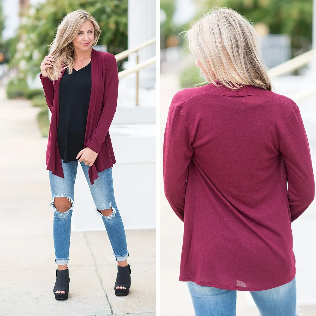 Undeniable Wine Red Classic  Cardigan