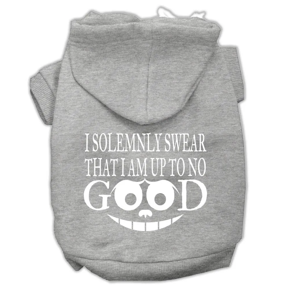 Up To No Good Screen Print Pet Hoodies Grey Size Med (12)