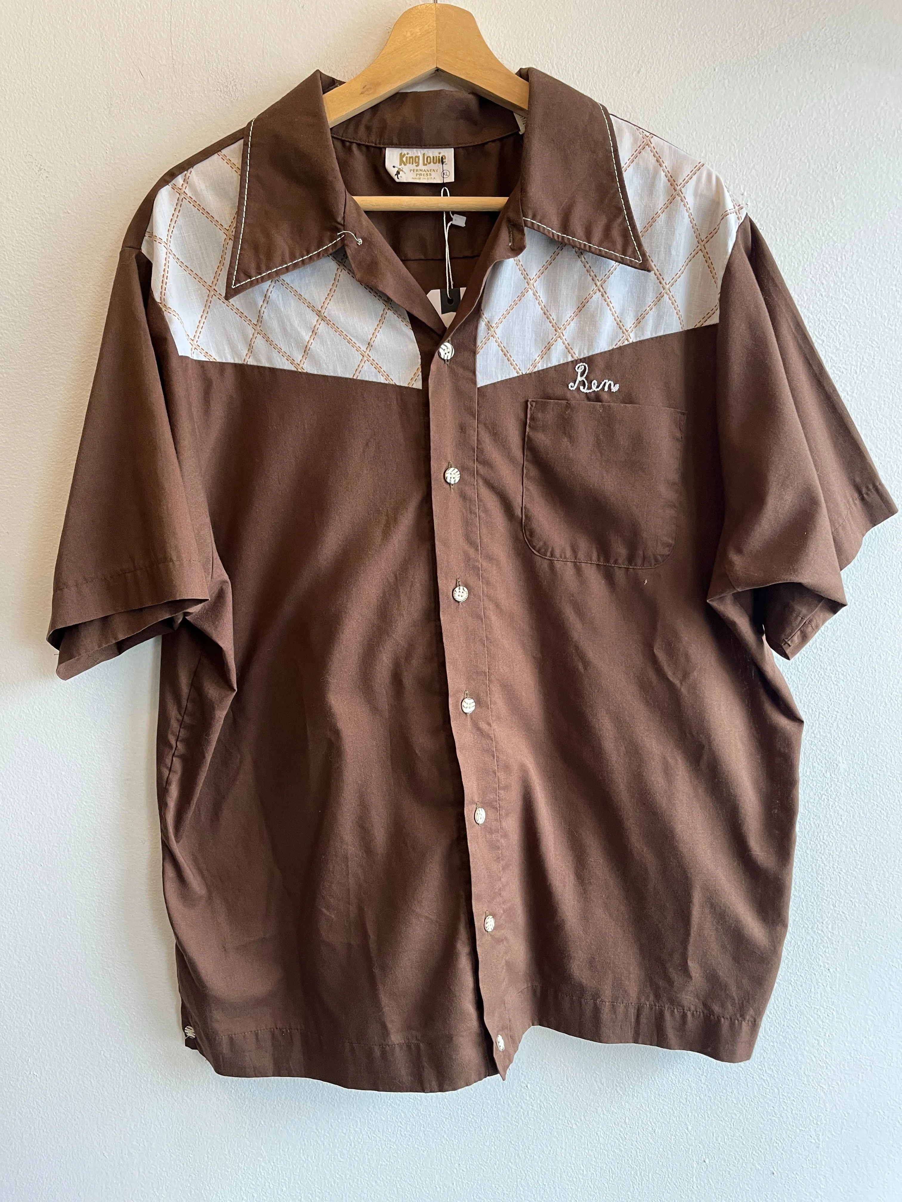 Vintage 1970s Button-Up Bowling Shirt