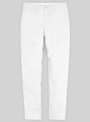 Washed White Stretch Chino Pants