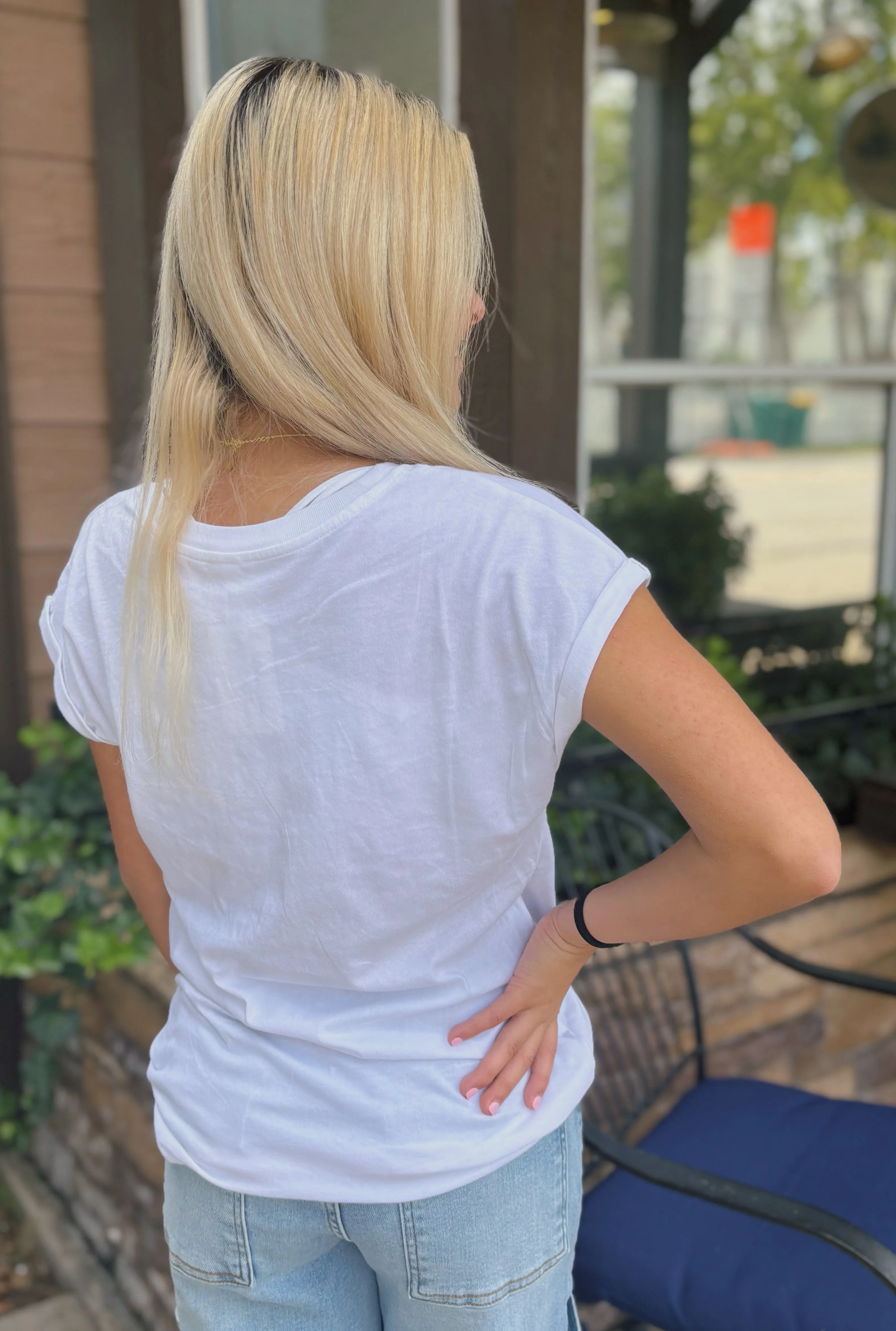 WHITE PICKLEBALL GRAPHIC TEE