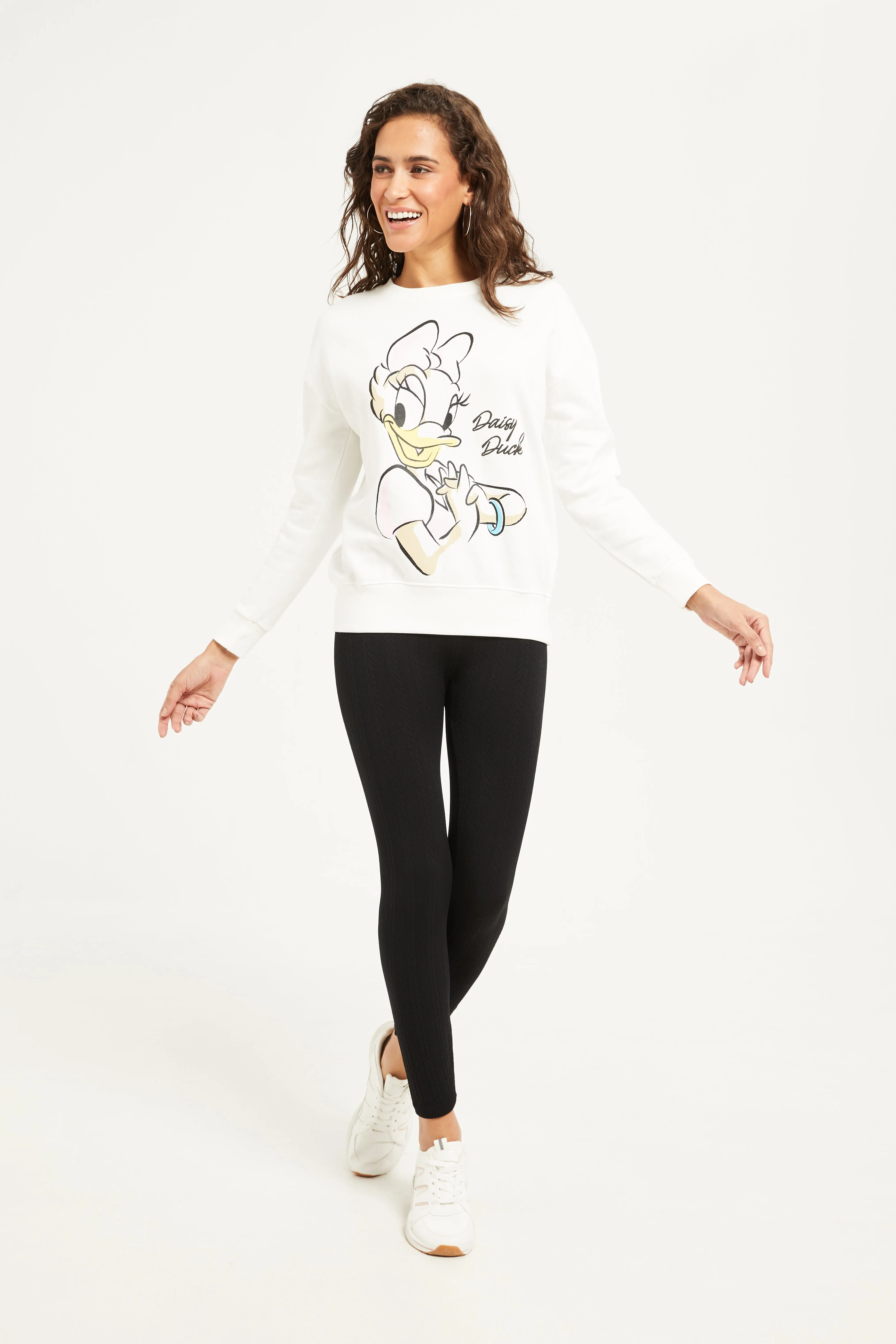 Women Black Jacquard Leggings