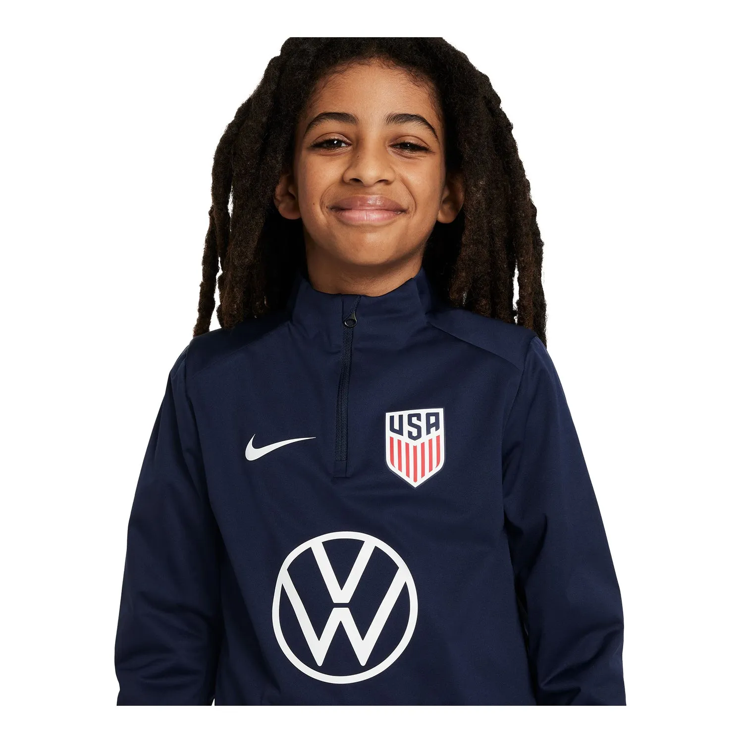 Youth Nike USA VW Strike Quarter Zip Drill Navy Top