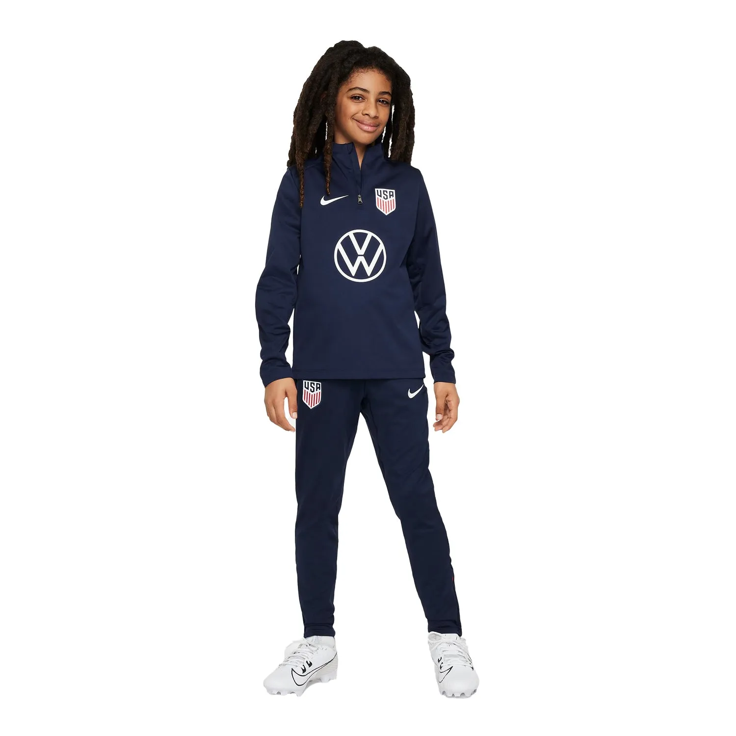 Youth Nike USA VW Strike Quarter Zip Drill Navy Top